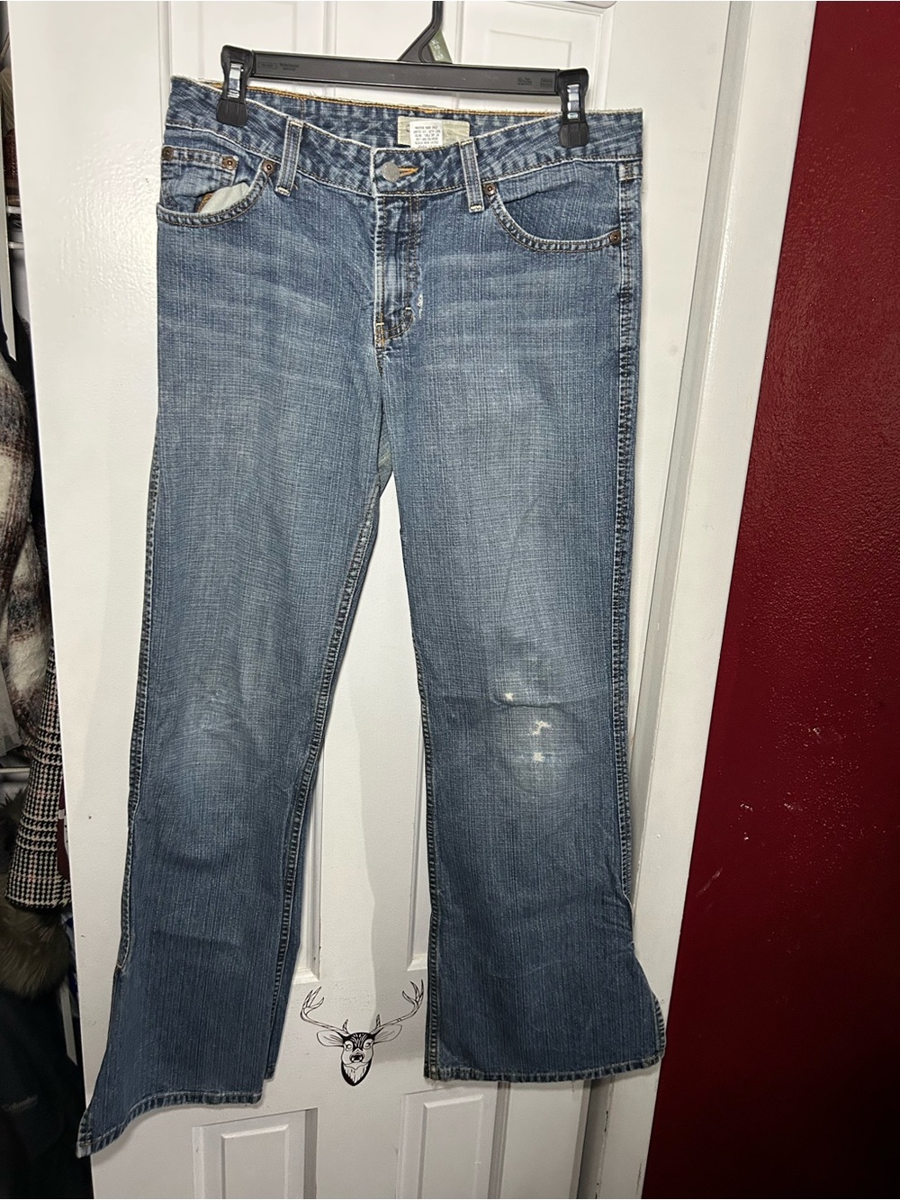 BKE Women's Y2K Light Blue Flare Jeans Split Hem